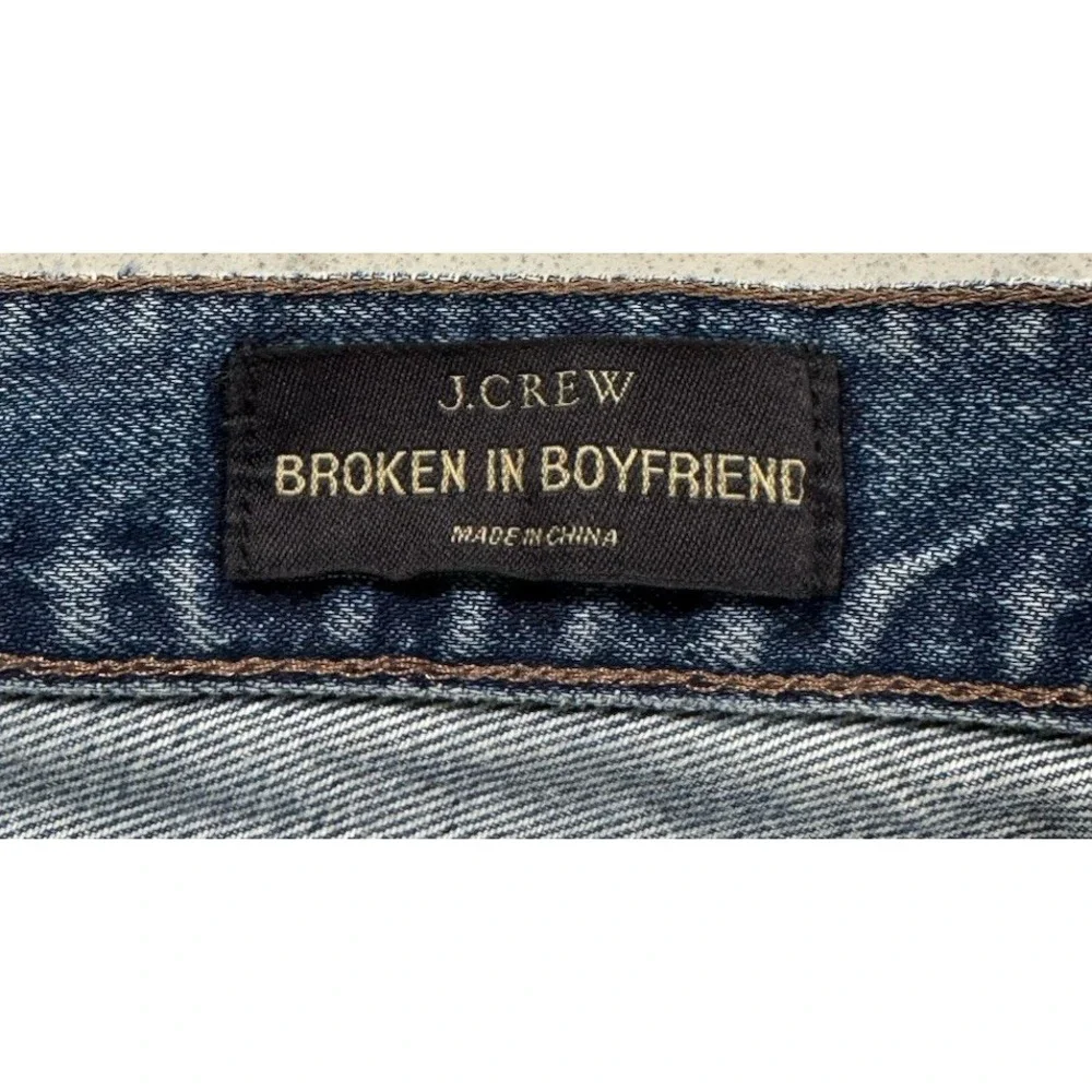 J.Crew Broken In Boyfriend Jeans Womens 28 Distressed Slim Straight Blue B0718